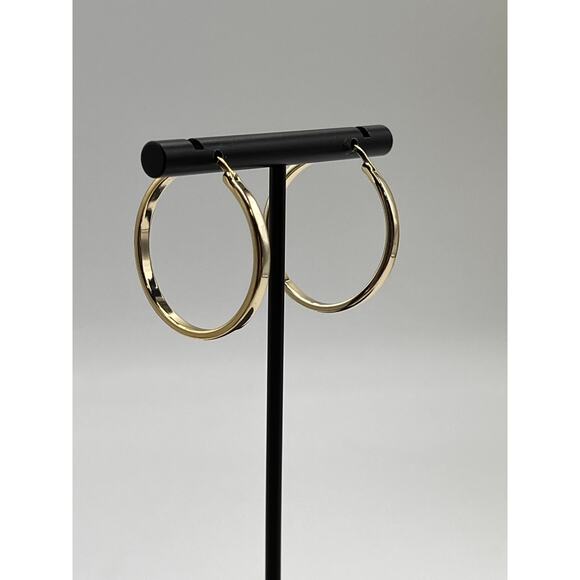 Sterling‎ Silver Vermeil 925 Hoop Pierced Earrings 3mm, 6.1 grams - Picture 3 of 8